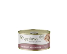 Applaws Cat Wet Food Tin Tuna Fillet with Salmon in Broth, 70 gms at ithinkpets.com (1) (1)