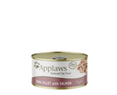Applaws Cat Wet Food Tin Tuna Fillet with Salmon in Broth, 70 gms at ithinkpets.com (1) (1)