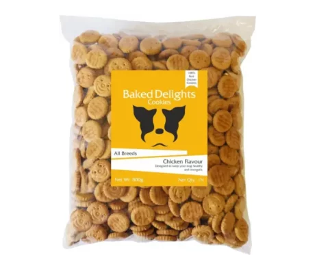 Baked Delights Chicken Dog Biscuits, Round Shaped Dog Treats, 800 Gms at ithinkpets.com (1) (1)