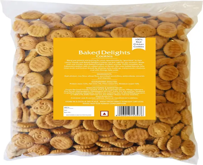 Baked Delights Chicken Dog Biscuits, Round Shaped Dog Treats, 800 Gms at ithinkpets.com (2)