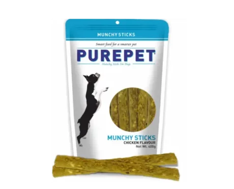Purepet Chicken Flavor Munchy Sticks Dog Treats, 400 Gms at ithinkpets.com (1)