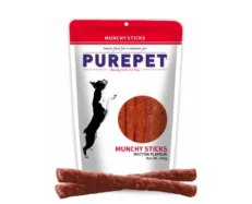 Purepet Mutton Flavour Munchy Sticks Dog Treat, 400 Gms at ithinkpets.com (1)