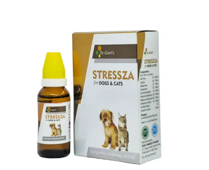 Dr Goel’s STRESSZA Homeopathic Medicine for Dogs & Cats, 30 ML at ithinkpets.com (1)