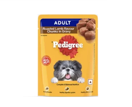 Pedigree Roasted Lamb Chunks In Gravy Adult Dog Wet Food, 70 Gms at ithinkpets.com (1) (1)