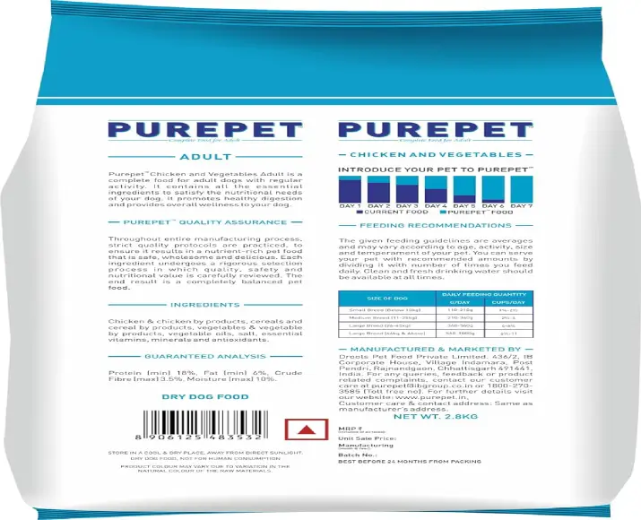 Purepet Chicken & Veg Adult Dog Food, 2.8 kg at ithinkpets.com (2)