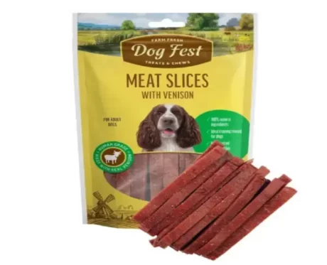 Dogfest Meat Slices With Venison Dog Treat, 90 Gms at ithinkpets.com (1)