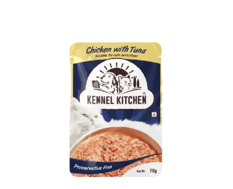 Kennel Kitchen Chicken And Tuna Shreds in Gravy, For Cats at ithinkpets.com (1) (1)
