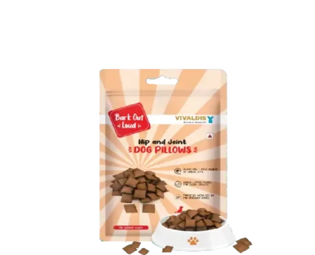 Vivaldis Bark Out Loud Dog Pillows Hip And Joint Treats, 100g at ithinkpets.com (1) (1)