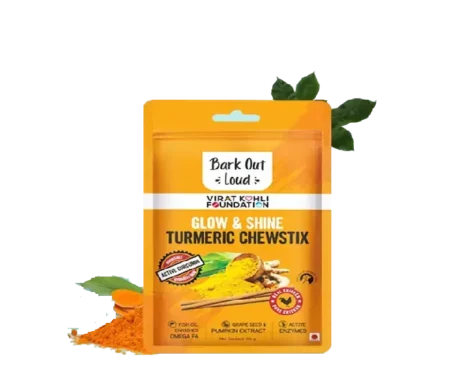 Vivaldis Bark Out Loud Glow & Shine Turmeric Chewstix Dog Treats, 100g at ithinkpets.com (1)