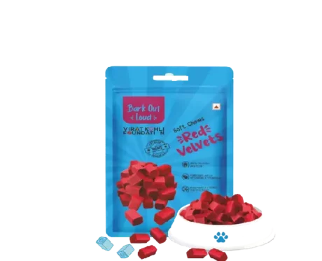 Vivaldis Bark Out Loud Red Velvets Fish Dog Treats, 100g at ithinkpets.com (1) (1)