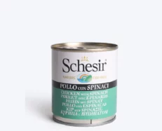 Schesir 45% Chicken with Spinach Canned Wet Dog Food, 285 Gms at ithinkpets.com (1) (1)