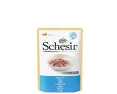 Schesir 55% Tuna Jelly Wet Cat Food Pouch, 50 Gms at ithinkpets.com (1) (1)