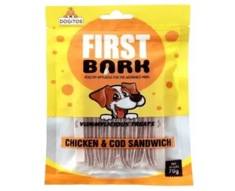 First Bark Chicken & Cod Sandwich Dog Treats, 70 Gms at ithinkpets.com (5)