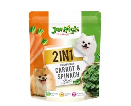 Jerhigh 2in1 Carrot & Spinach Bite Dog Treats, 380 Gms Ithinkpets (1)