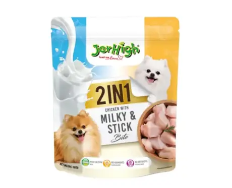 Jerhigh 2in1 Milky & Stick Bite Dog Treats, 380 Gms Ithinkpets (1)