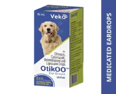 Veko Otikoo Ear Drops (Ofloxacin) for Dogs & Cats, 15 ML at ithinkpets.com (1) (1)