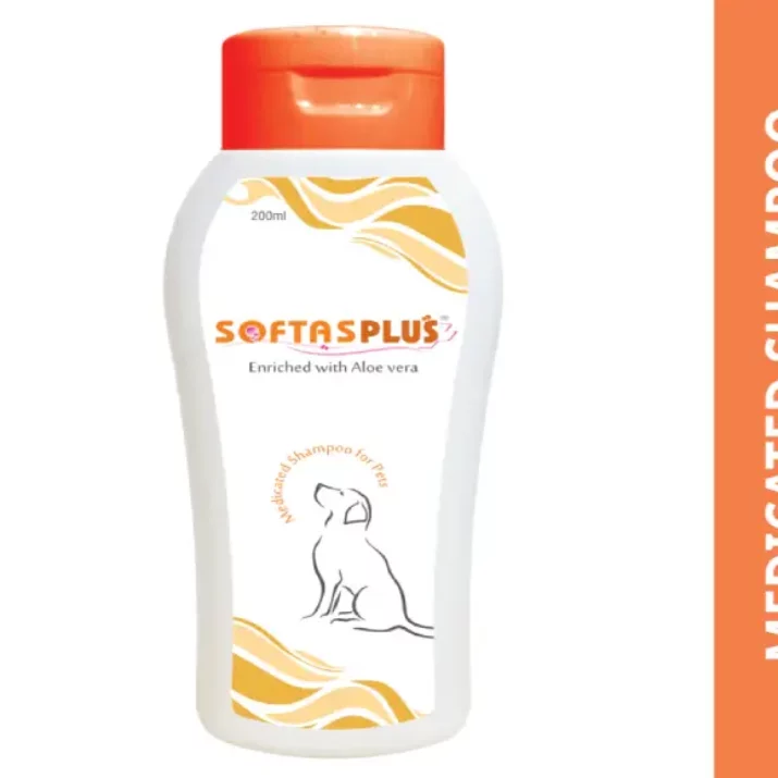 Intas Softas Plus Tick Flea Shampoo for Dogs and Cats, 200 ML