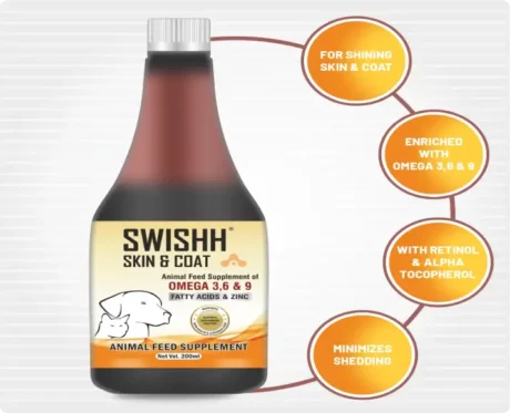 Aranex Swishh Skin & Coat Syrup, 200 ML at ithinkpets.com (2)
