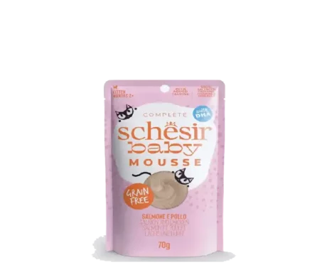 Schesir Baby Cat Mousse Salmon and Chicken, 70 Gms at ithinkpets.com (1) (1)