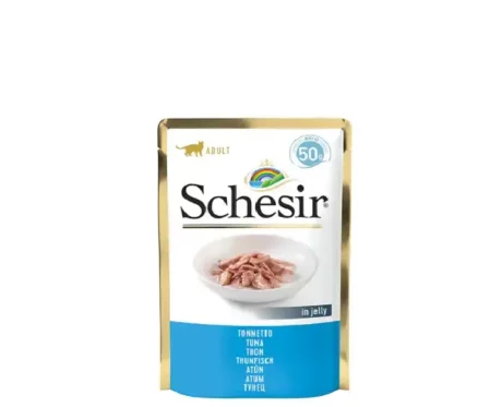 Schesir Tuna Whole Meat & Rice In Jelly Cat Wet Food, 50 Gms at ithinkpets.com (1) (1)