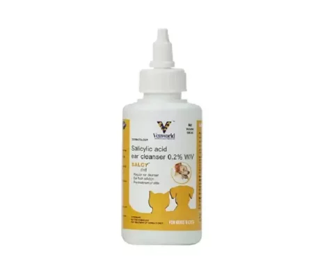 Venkys Salcy Ear Cleanser, (Salicylic Acid) for Dogs & Cats, 100 ML at ithinkpets.com (1) (1)