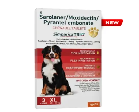 Zoetis Simparica Trio XL Chewable tablet for dogs, (40 – 60 Kg Weight) at ithinkpets.com 2 (1)