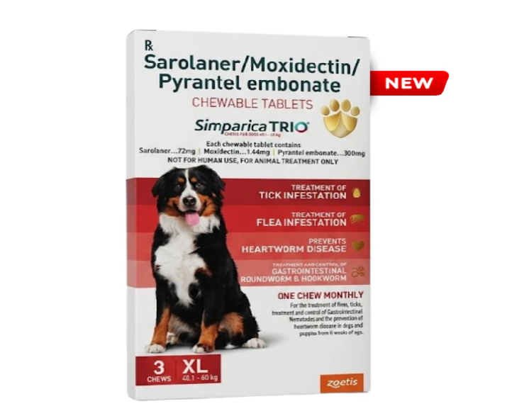Zoetis Simparica Trio XL Chewable tablet for dogs, (40 – 60 Kg Weight) at ithinkpets.com 2 (1)