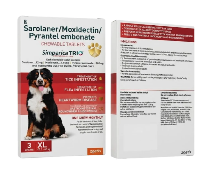 Zoetis Simparica Trio XL Chewable tablet for dogs, (40 – 60 Kg Weight) at ithinkpets.com 3 (1)
