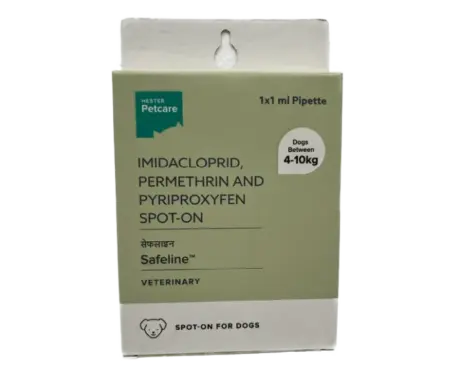 Hester Safeline (Imidacloprid) Tick and Flea Control Spot On for Dogs, 4 Sizes at ithinkpets.com (2) (1)