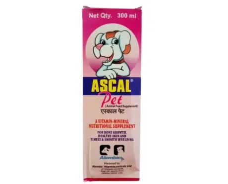 Alembic Ascal Pet Syrup Calcium Supplement for Dogs and Cats, 300 ML atIthinkpets.com