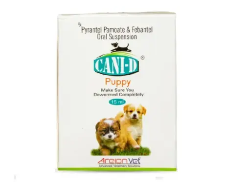 Areion Vet Cani D Puppy Deworming oral Suspension Syrup, 15 ML at ithinkpets.com (1) (1)