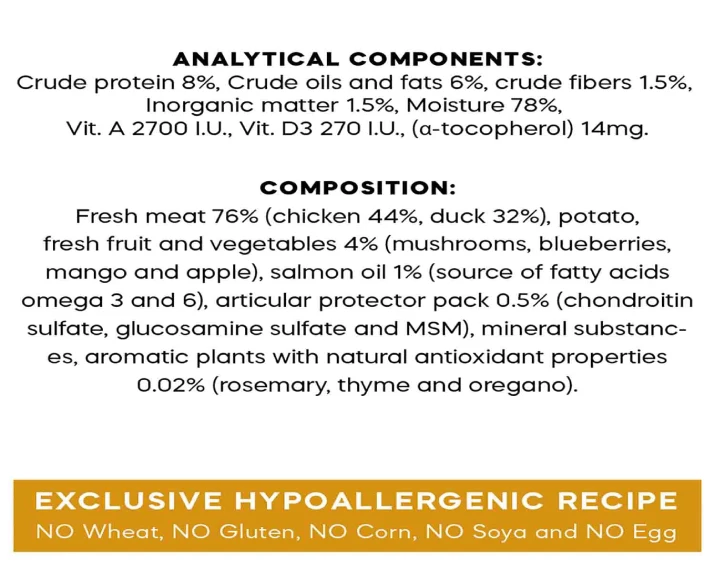 Dibaq Sense Grain Free Chicken and Duck with Mushrooms and Mango Hypoallergenic Adult Wet Dog Food,380 GM at ithinkpets.com (3)