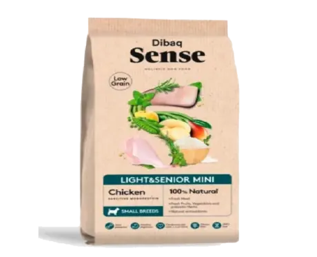 Dibaq Sense Low Grain Light & Senior Mini Chicken (Small Breed) at ithinkpets.com (1)