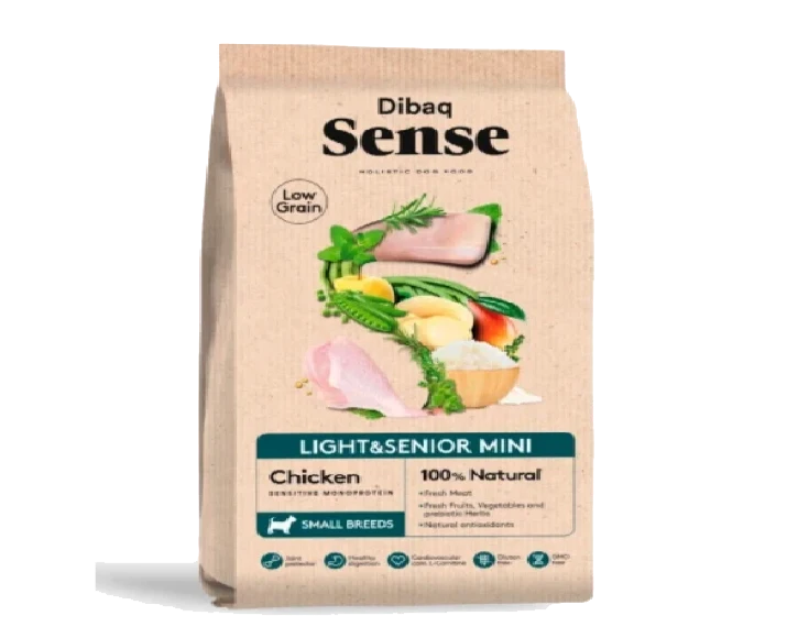 Dibaq Sense Low Grain Light & Senior Mini Chicken (Small Breed) at ithinkpets.com (1)