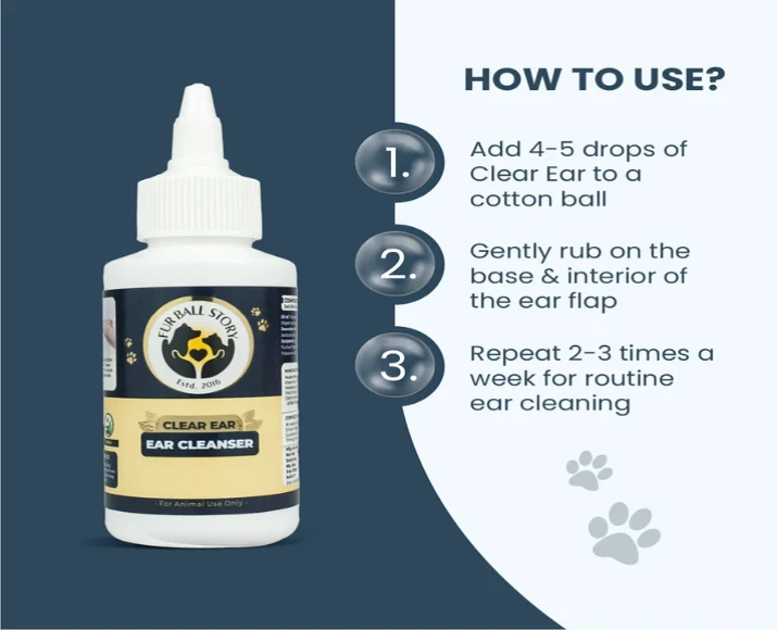 Fur Ball Story Clear Ear, Prevents Ear Infections, 50 ML at ithinkpets.com (5)