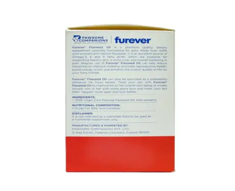 Furever Flaxseed Oil for Dogs & Cats, 500 ML at ithinkpets.com (2)