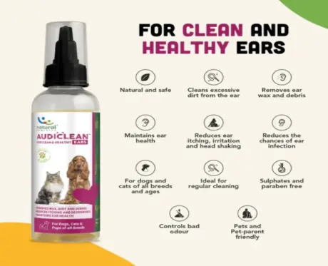 Natural Remedies Audiclean Clean and Healthy Ears for Dogs and Cats, 90 ML at ithinkpets.com (2)