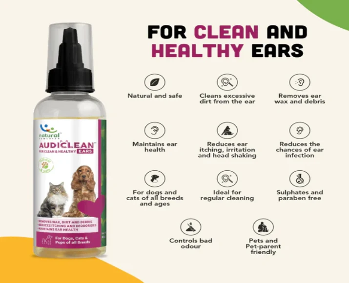 Natural Remedies Audiclean Clean and Healthy Ears for Dogs and Cats, 90 ML at ithinkpets.com (2)