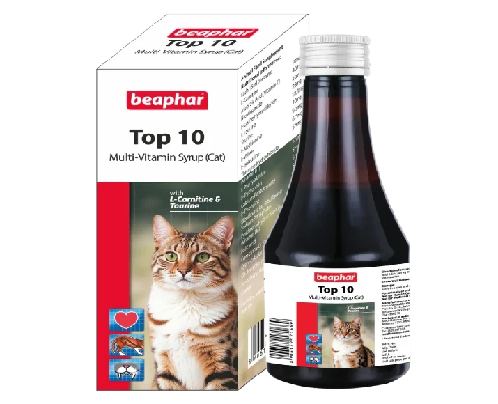 Beaphar TOP 10 Cat Syrup Multi Vitamin, 200 ML at ithinkpets.com (2) (1)