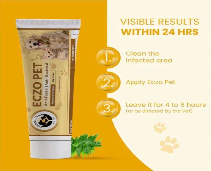 Fur Ball Story Eczo Pet Cream Treats Skin Infections In Dogs & Cats, 60 GM at ithinkpets.com (4)