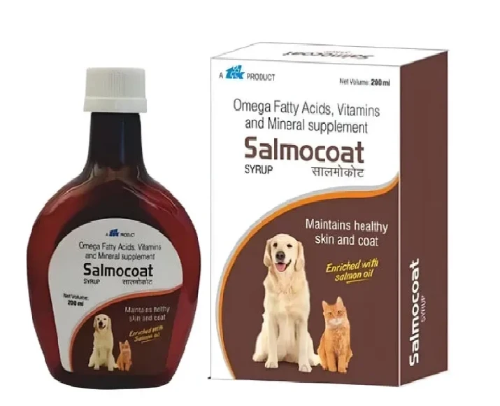 Ttk Salmocoat Syrup Skin & Coat Supplement with Fish Oil for Dogs & Cats, 200 ML at ithinkpets.com (2) (1)