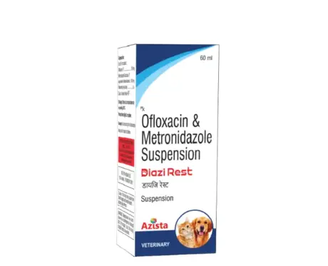 Azista Diazi Rest Ofloxacin and Metronidazole Oral Suspension for Dogs, 60 ML at ithinkpets.com (1)