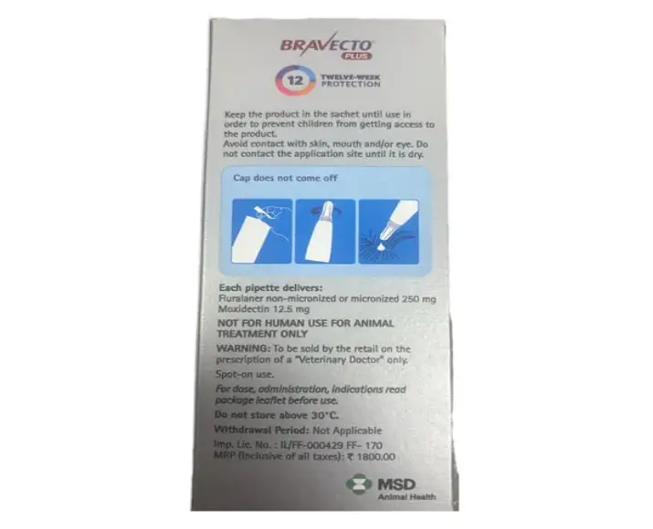 Bravecto Cat 250 MG (Fluralaner) Spot On Solution for Medium Sized Cats at ithinkpets.com (3)
