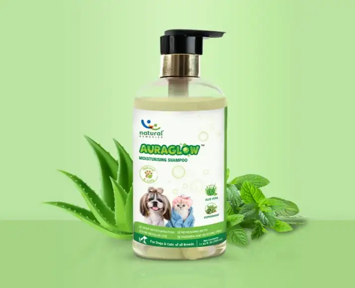 Natural Remedies Auraglow Moisturizing Shampoo for Dogs and Cats, 175 ML at ithinkpets.com (3)