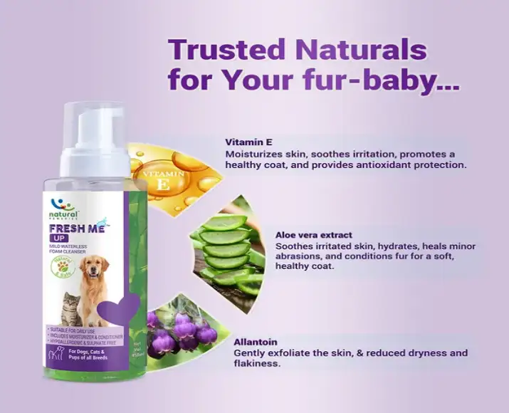 Natural Remedies Fresh Me Up Waterless Dry Shampoo for Dogs and Cats at ithinkpets.com (4)