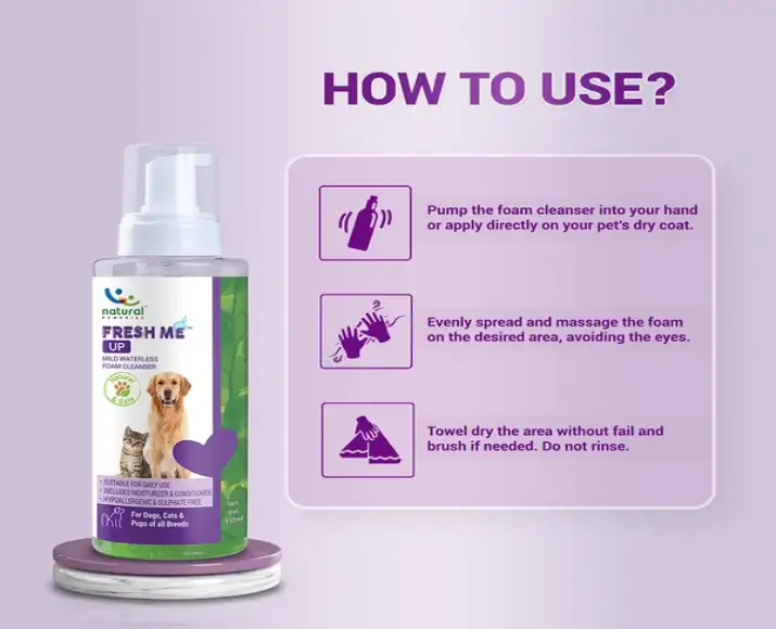 Natural Remedies Fresh Me Up Waterless Dry Shampoo for Dogs and Cats at ithinkpets.com (7)