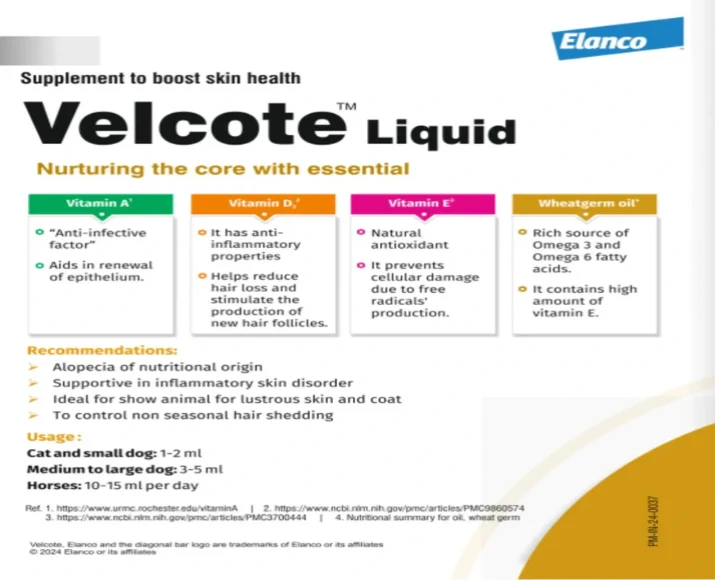 Elanco Velcote Liquid, Omega Enriched Multivitamin for Dogs & Cats, 250 ML at ithinkpets.com (3)