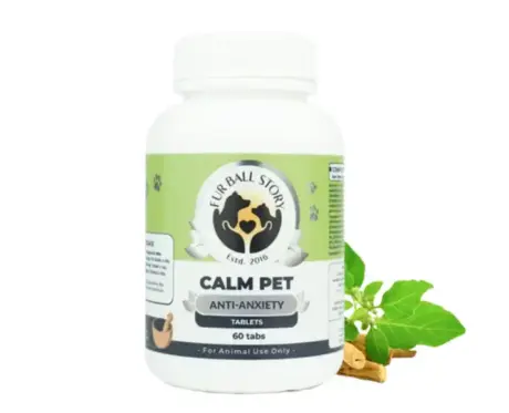 Fur Ball Story Calm Pet, Anti Anxiety Tablets For Dogs & Cats, 50 Tablets at ithinkpets.com (1)