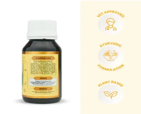 Fur Ball Story Fev Pet Pro, Fever, Cough & Cold Relief Syrup For Dogs & Cats, 60 ML at ithinkpets.com (2)