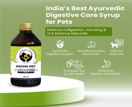 Fur Ball Story Pacho Pet Pro, Relieves Stomach Problems In Dogs & Cats, 90 ML at ithinkpets.com (2)